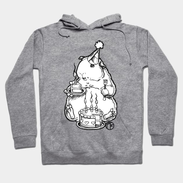 Happy Guinea Pig and Birthday Cake Hoodie by Nat Ewert Art